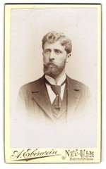 Photograph A. Eberwein, Neu-Ulm, Bahnhofsstrasse 5 1/2, portrait of a bearded man