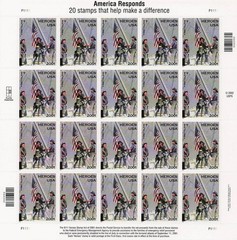 9/11 Heroes 2001 America Responds Mint Sheet