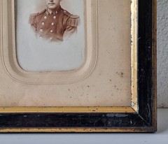 Great Commemorative Picture with 6 CDVs – French Soldiers in Uniform Circa 1890/1900