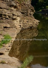 Original ACEO photo fine art print 2.5 x 3.5″ ROCK REFLECTIONS water cliff still