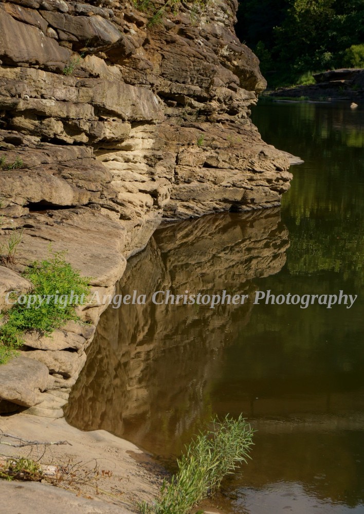 Original ACEO photo fine art print 2.5 x 3.5″ ROCK REFLECTIONS water cliff still