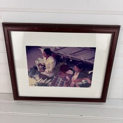 Vintage Market Scene Framed Art Photo – Cultural People & Produce Photograph