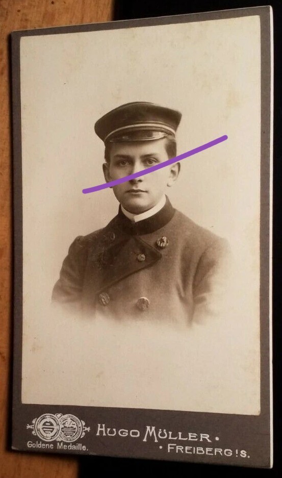 Arnold Lunecke from Valdivia Chile 1904 as pupil/student CDV Freiberg I. S.