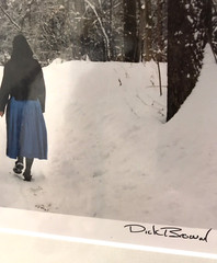 Dick Brown Photography Amish Woman and Church in Winter Signed Limited Edition