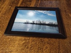 Photograph on matte photo paper ‘Winter reflection in a river’. 4×6 in (10x15cm)