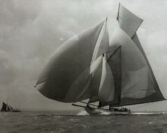 Beken Of Cowes Framed, Suzzane 1911 Sailboat Print. Ink Print Signed. 19″ X 27″