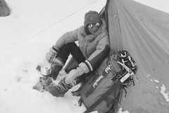 photo on silver paper FRANCE MOUNTAINEER 1960 size 30x45cm