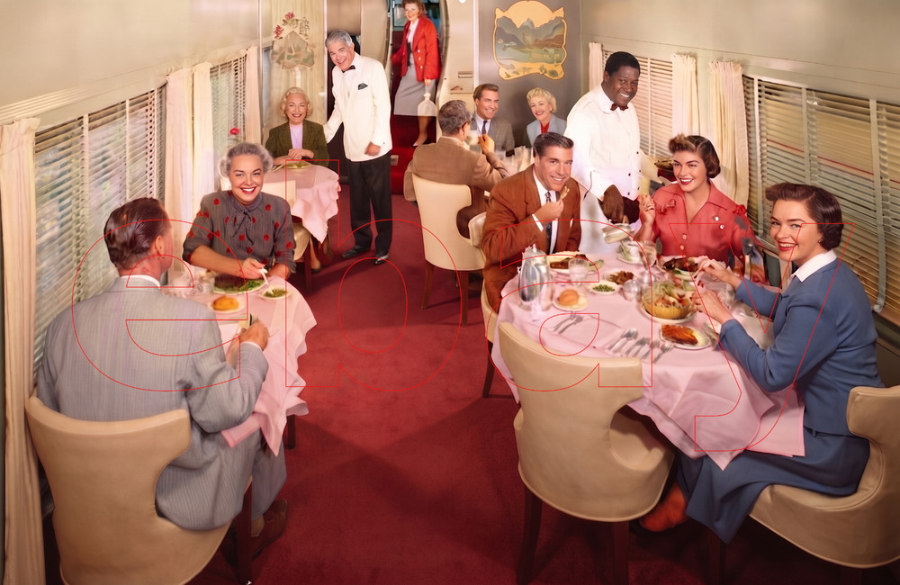 Photo Art Print of the Dining Car on the UP’s City of Los Angeles circa 1950s