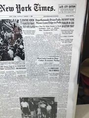 VTG REPRODUCTION OF THE NEW YORK TIMES FRONT PAGES March 7 1960 Framed 18”x 24”