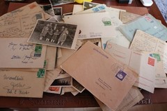 small photo and paper bundle – photos, letters postcards etc
