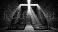 Brutalist Church Interior Symmetrical Architecture Dramatic Light Digital File