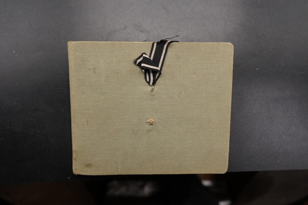 Photo Album Empty WW1 Ribbon Postcards Paper Cardboard Linen Old Insert Pictures