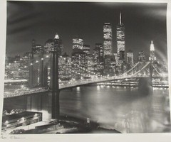 Signed Henri Silberman photograph Brooklyn Bridge New York City 16×20″