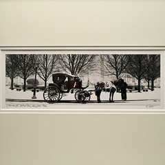 RICHARD CALVO Original Vintage Signed Central Park NY Horse Carriage Photograph