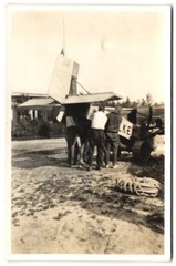 3 photographs view Bogatovo/Rositten, glider 1934, glider Kennun