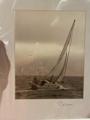 Original Bo Svensson Photographic Print California Sailboat Blue Gray 14 x 11