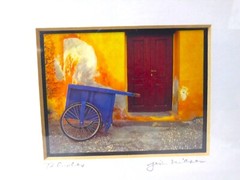Jim Nilsen ~ Blue & Yellow ~ 72 Rhodes, Greece ~ Framed, Matted, Signed