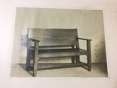 Vintage Original – IRVING & CASSON – A H DAVENPORT: Furniture Photo – OAK BENCH