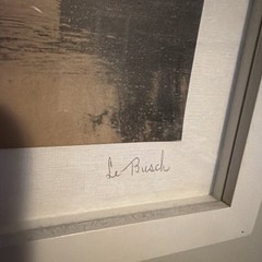 Framed Art Print Falls Beyond The Bridge Signed By Le Busch