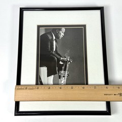Vintage Louis Armstrong Jazz Trumpet Framed B&W Photo Print 8×10 Gloaguen 1990s