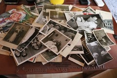 small photo and paper bundle – photos, letters postcards etc