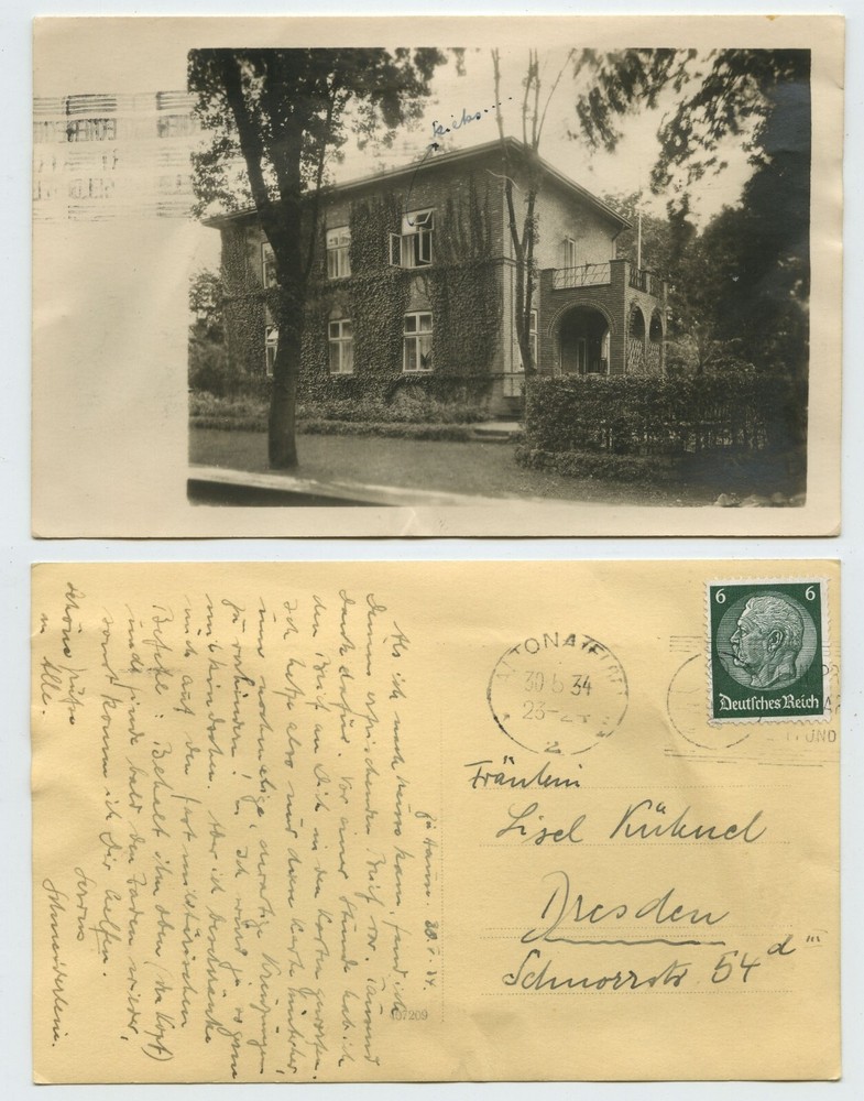 111777 – Ivy Overgrown House – Photo as Postcard, Altona 30.5.1934