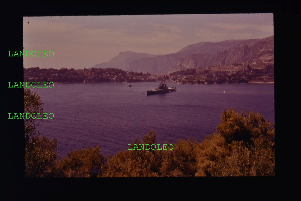 Dia Villefranche France Panoramic Military Ship Destroyer? Navy 1960