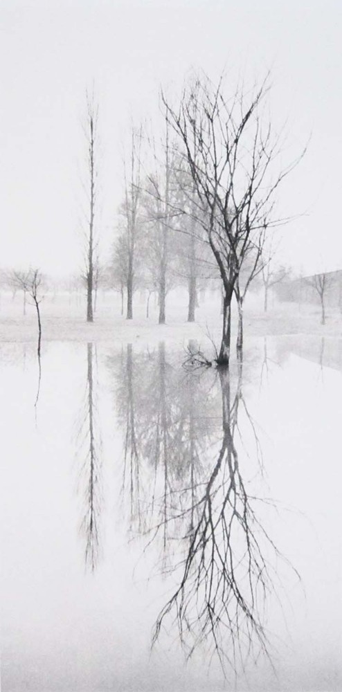 MICHAEL KENNA Signed 1975 Photograph – “Reflection, Richmond, Surrey, England”