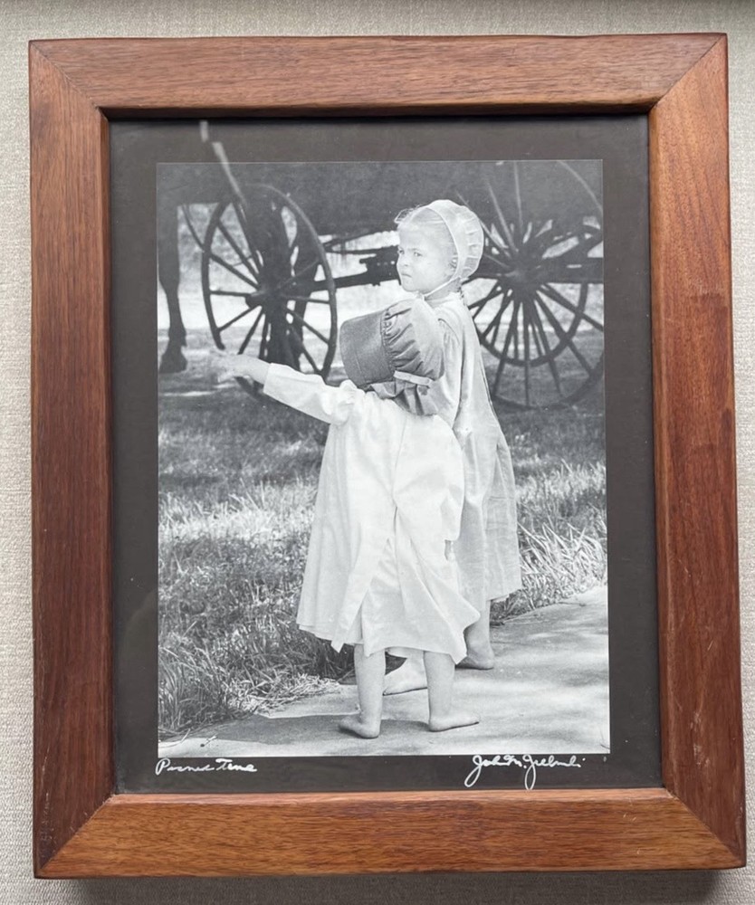 Framed Signed Photograph “Amish Picnic Time” By John M Zielinski 13×15