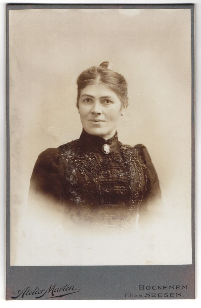 Photograph Aug Marten, Bockenem, Portrait of an Elegant Lady in Dark Dress