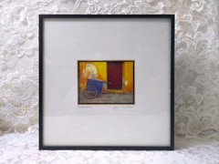 Jim Nilsen ~ Blue & Yellow ~ 72 Rhodes, Greece ~ Framed, Matted, Signed