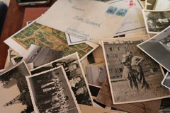 small photo and paper bundle – photos, letters postcards etc