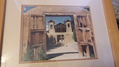 Chimayo, New Mexico Pueblo Mission Church Frame & Matted Photo by WJ Mandell #2