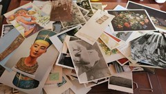 small photo and paper bundle – photos, letters postcards etc