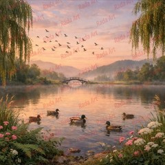 Digital Image Picture Photo Wallpaper Desktop Background Lake with ducks