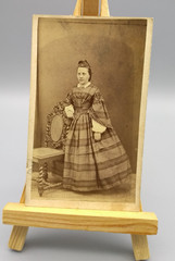 Historical Carte de Visite Style Woman Portrait Photo, 1860s to 1880s