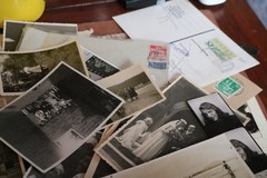 small photo and paper bundle – photos, letters postcards etc
