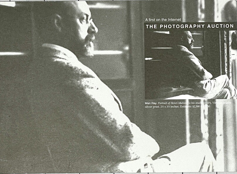 Man Ray – Portrait Of Henri Matisse In His Studio – Auction Announcement Card