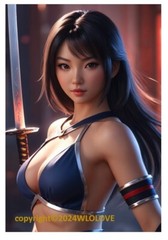 Beautiful Sensual Asian Girl Anime on Quality semi-gloss Photo Paper 13″ x 19″