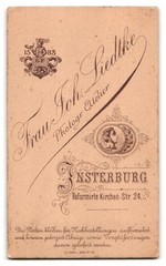 Photograph Mrs Joh. Liedtke, Insterburg, Reformed Kirchen-Str. 24, portraits
