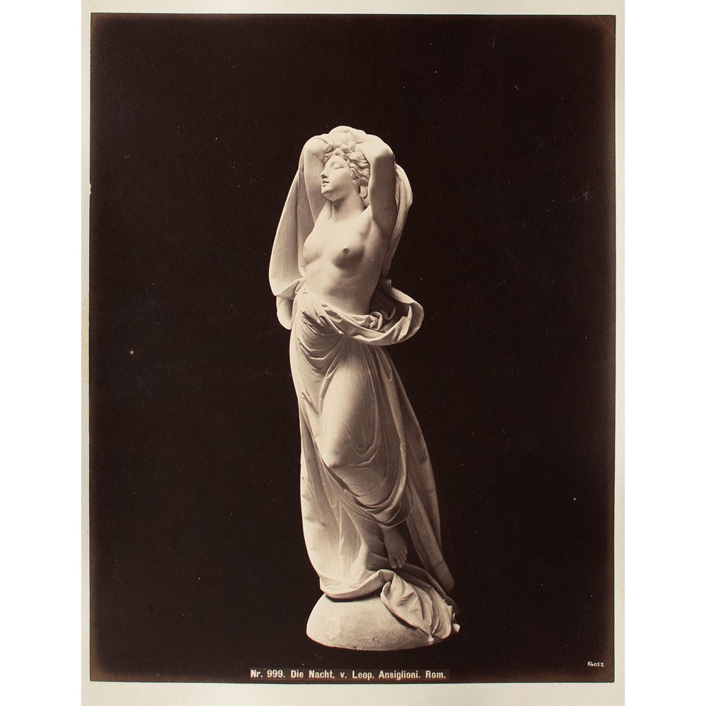 György Klösz album print sculpture night female nude Vienna World Exhibition 1873