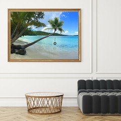 Oppenheimer Beach Tire Swing Photo, St John USVI, Beach Photography Art Print