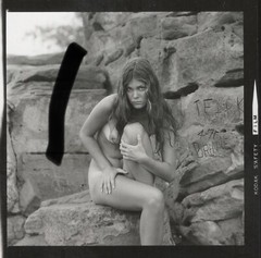 6x6cm Original Barite Photo 1960s Woman Girl 6y Nude Nude – W1-4
