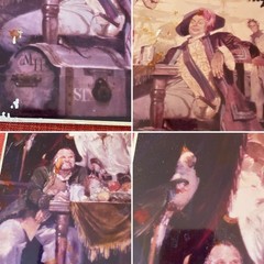 VTG Pirate Tavern Photograph on Board MCM Estate, Pin Up, Tiki Bar Nautical Art