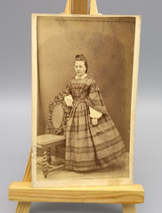 Historical Carte de Visite Style Woman Portrait Photo, 1860s to 1880s