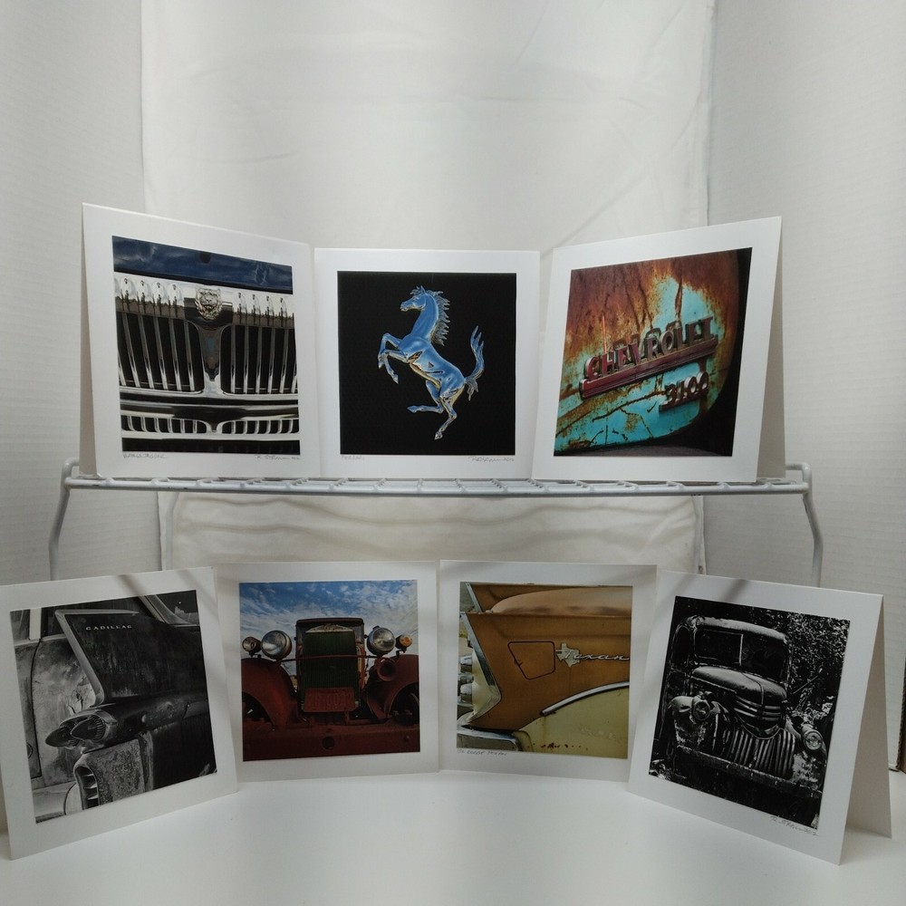 (7) UNIQUE One of a Kind Custom Automobile/Truck Photos on Cardstock – 3 signed.