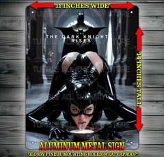 Sexy Catwoman and Batman The Dark Knight Rises Metal Sign Wall Art 14″ x 11″