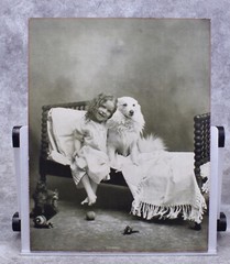 G.R. Hill Antique Photograph Good Morning Child and Dog