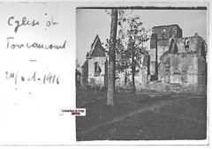 Foucaucourt Church, Vintage Black And White Stereo Glass Plate 4.5×10.7 Cm