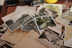 small photo and paper bundle – photos, letters postcards etc